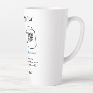 Virtual tip jar q r code money donation PayPal ven Latte Mug
