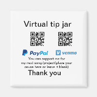 Virtual tip jar q r code money donation PayPal ven
