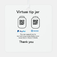 Virtual tip jar q r code money donation PayPal ven