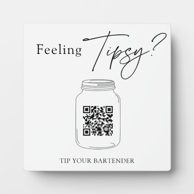 Virtual Tip Jar QR Code Sign Plaque (Front)
