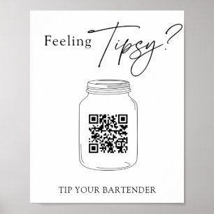 Virtual Tip Jar QR Code Tip Your Bartender Sign