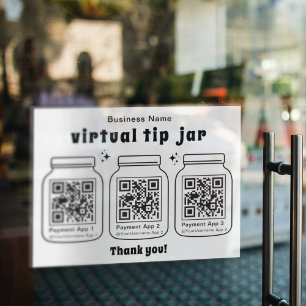 Virtual Tip Jar with 3 QR Code