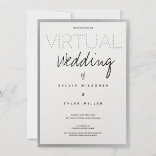 Virtual Wedding White Silver Black Typography
