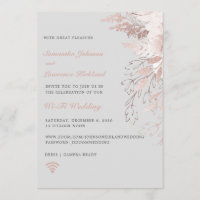 Virtual  Wedding WiFi Zoom Dusty Rose Grey Floral