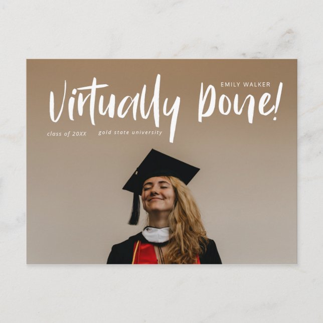 virtually done graduation announcement postcard (Front)