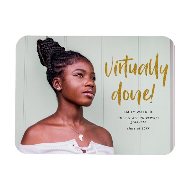 virtually done graduation announcement postcard ma magnet (Horizontal)