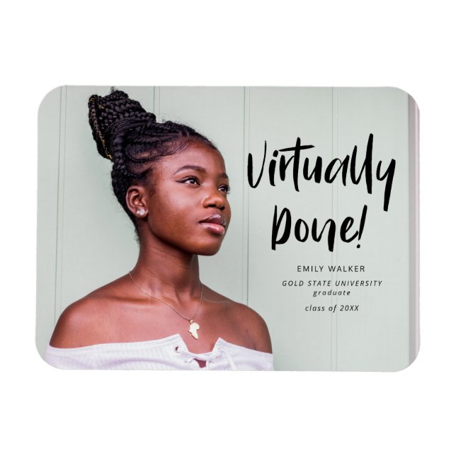 virtually done graduation announcement postcard magnet (Horizontal)