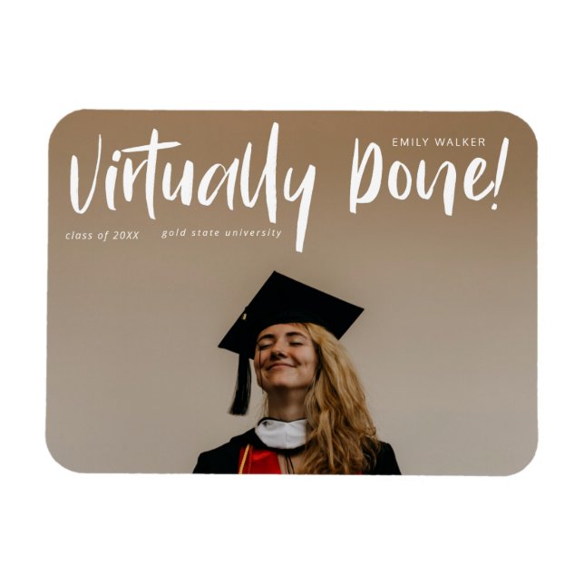 virtually done graduation announcement postcard magnet (Horizontal)