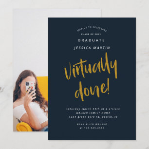 virtually done graduation photo party invitation