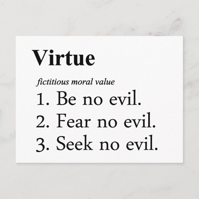 Virtue Definition Postcard (Front)