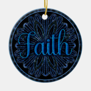 Virtue Faith Mandala Ceramic Ornament
