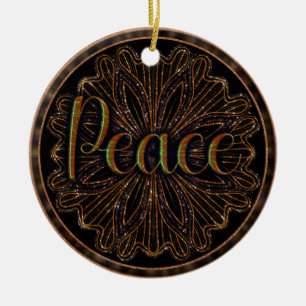 Virtue Peace Mandala Ceramic Ornament