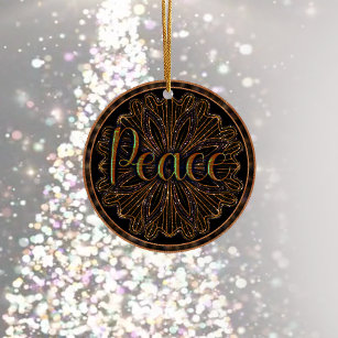 Virtue Peace Mandala Ceramic Ornament