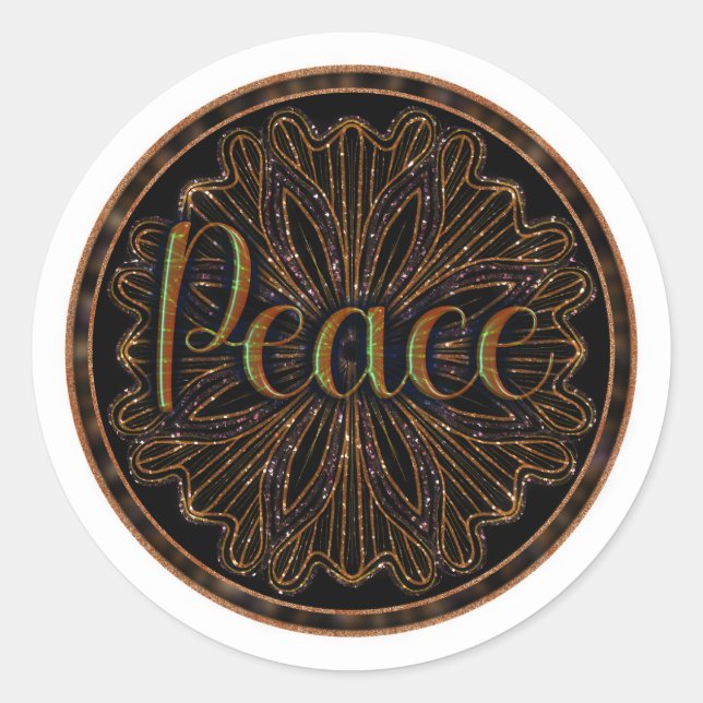 Virtue Peace Mandala Classic Round Sticker (Front)