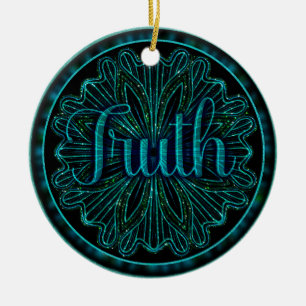Virtue Truth Mandala Ceramic Ornament
