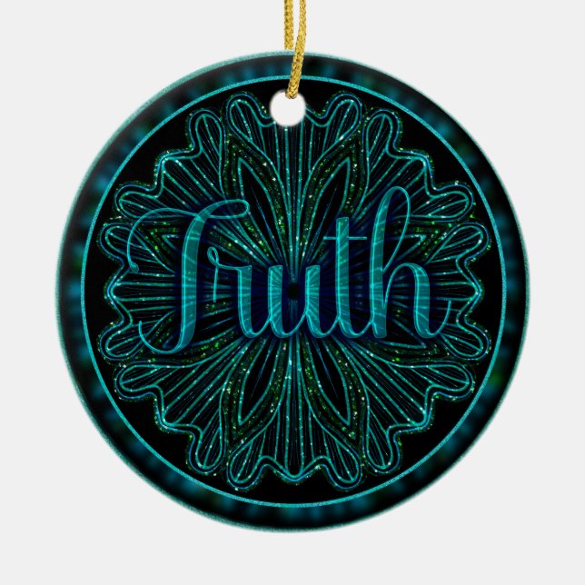 Virtue Truth Mandala Ceramic Ornament (Front)