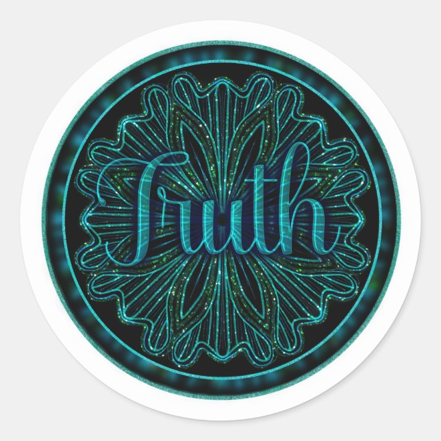 Virtue Truth Mandala Classic Round Sticker (Front)