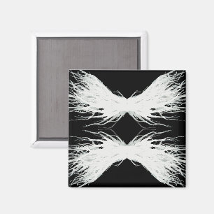 Virtues Abstract White Wings Alcohol Ink Art Magnet
