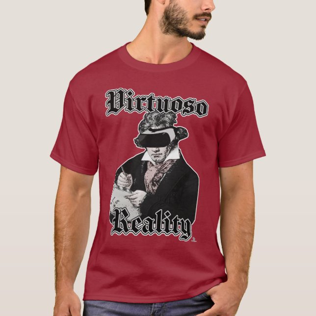 Virtuoso Reality Funny High Tech Beethoven T-Shirt (Front)