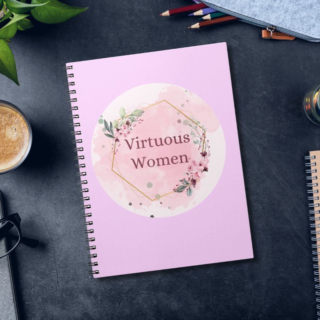.Virtuous Women Scripture with Watercolor Flowers Notebook (Creator Uploaded)