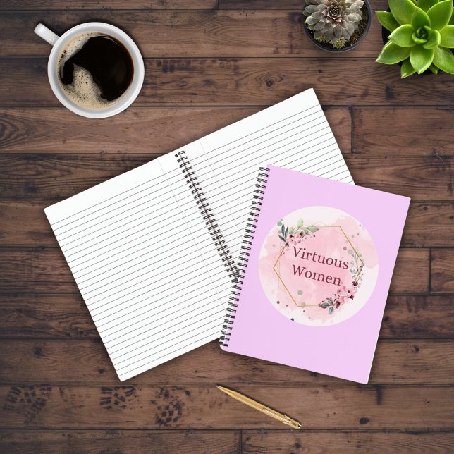 Virtuous Women Scripture with Watercolor Flowers  Notebook (Creator Uploaded)