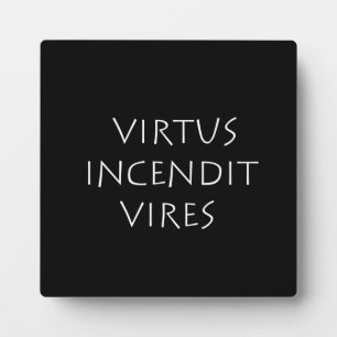 Virtus incendit vires plaque