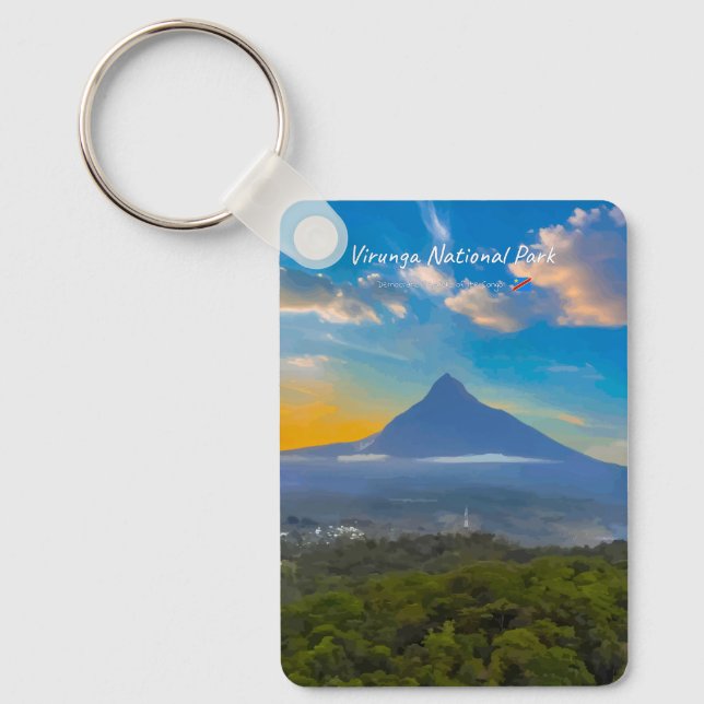 Virunga National Park, DR Congo - Volcano Classic Key Ring (Front)