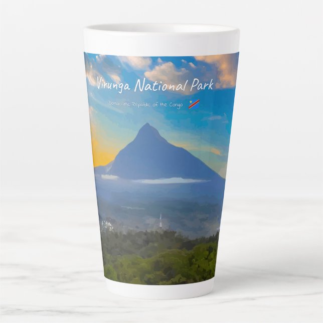 Virunga National Park, DR Congo - Volcano Large Latte Mug (Front)