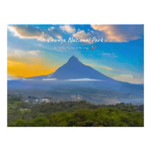Virunga National Park, DR Congo - Volcano Photo Print