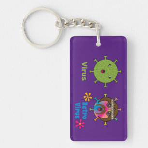 Virus and Retro Virus Funny Key Ring