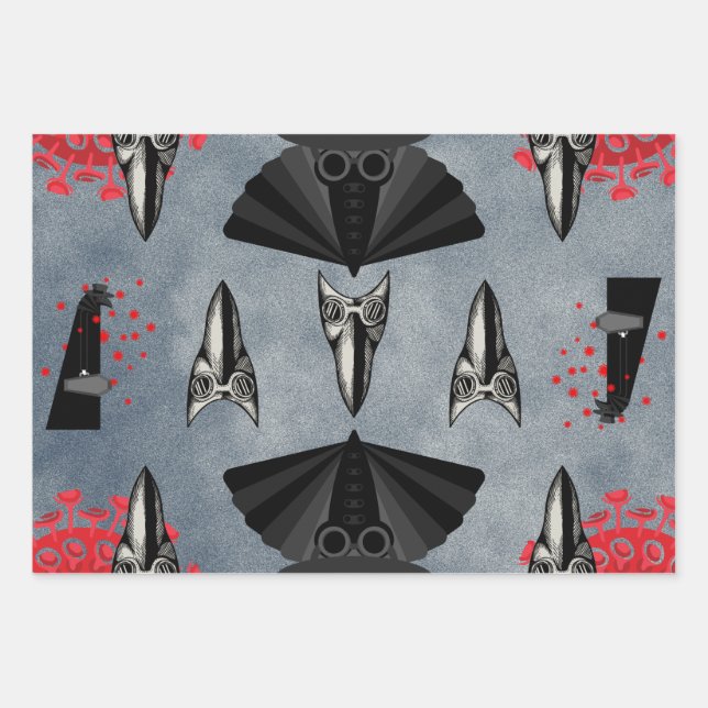 Virus-plagued Plague Doctor Wrapping Paper Sheet (Front)