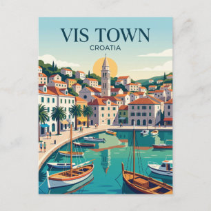 Vis Town Croatia Postcard