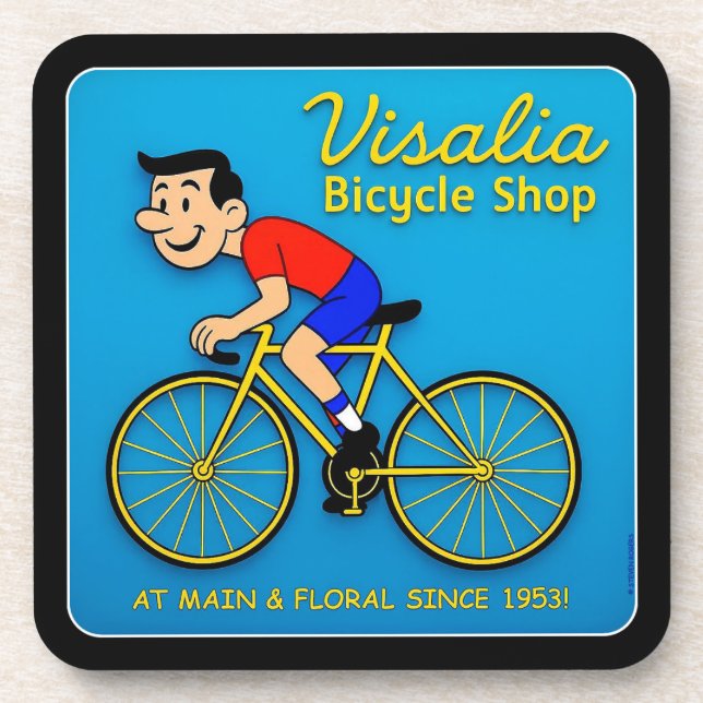 VISALIA BICYCLE SHOP. COASTER (Front)