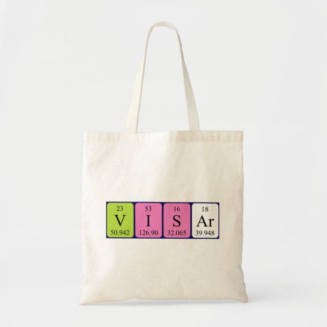 Visar periodic table name tote bag (Front)