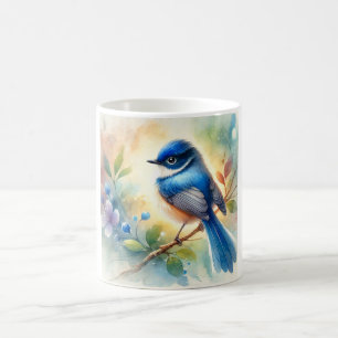 Visayan Blue Fantail Bird 020824AREF125 - Watercol Coffee Mug