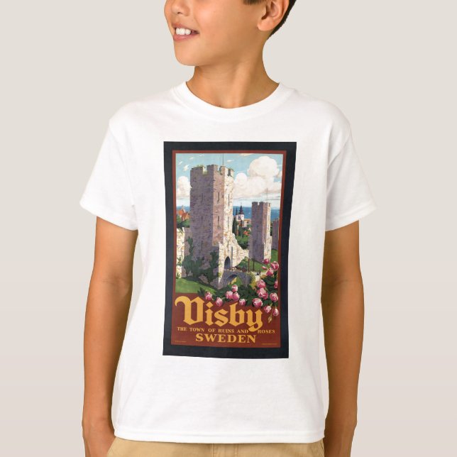 Visby Sweden - Vintage Travel T-Shirt (Front)