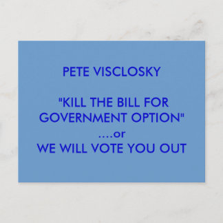 VISCLOSKY KILL THE BILL POSTCARD