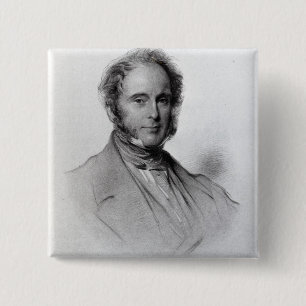 Viscount Palmerston, engraved by Emery Walker 15 Cm Square Badge