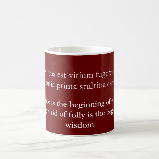 Vise and virtue, Horace quote Coffee Mug (Center)
