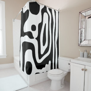 Vise Grip: Abstract Black and White Shower Curtain