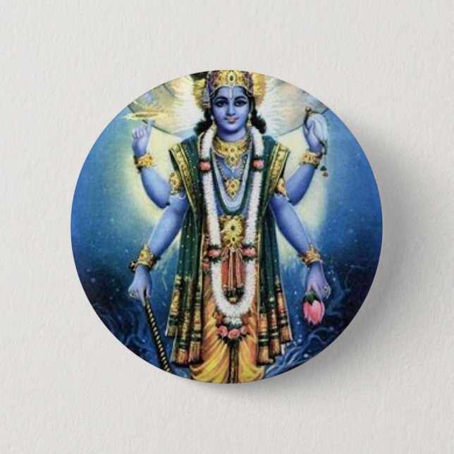Vishnu 6 Cm Round Badge (Front)