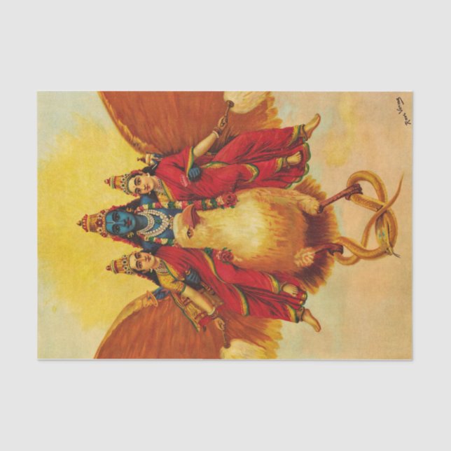 Vishnu, Garuda, Vahana by Raja Ravi Varma Tissue Paper (Front)