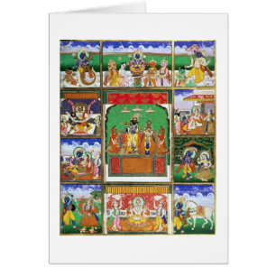 Vishnu in the centre of his ten avatars, Jaipur, R