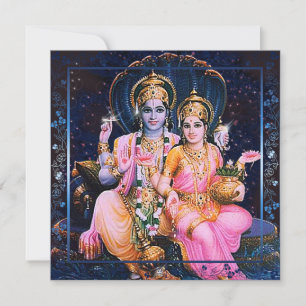 Vishnu & Lakshmi Card  Invitation, Greeting