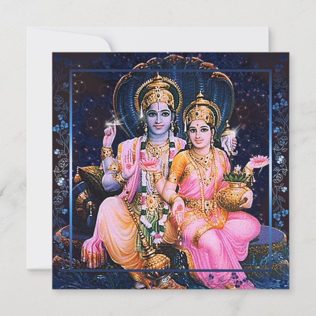 Vishnu & Lakshmi Card, Invitation, Greeting Invitation (Front)