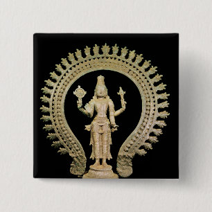 Vishnu, Late Chola 15 Cm Square Badge