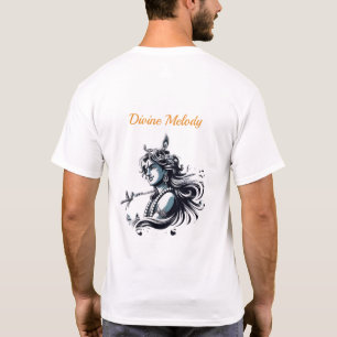 VISHNXE Premium Lord Krishna Flute Back Print Grap T-Shirt