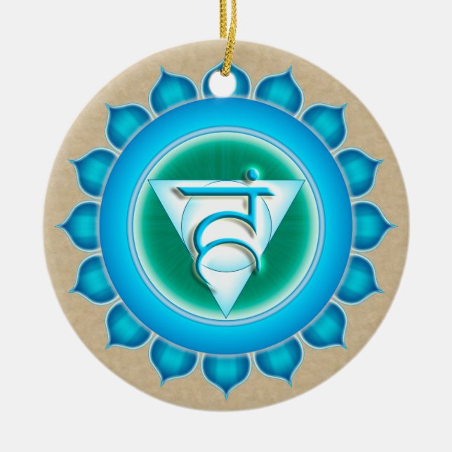 Vishuddha or Throat the 5th Chakra Ceramic Ornament (Front)