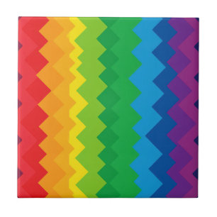 “Visibility” – An Abstract Pride Pattern #1 Ceramic Tile