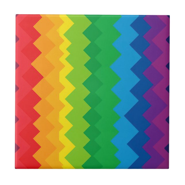 “Visibility” – An Abstract Pride Pattern #1 Ceramic Tile (Front)